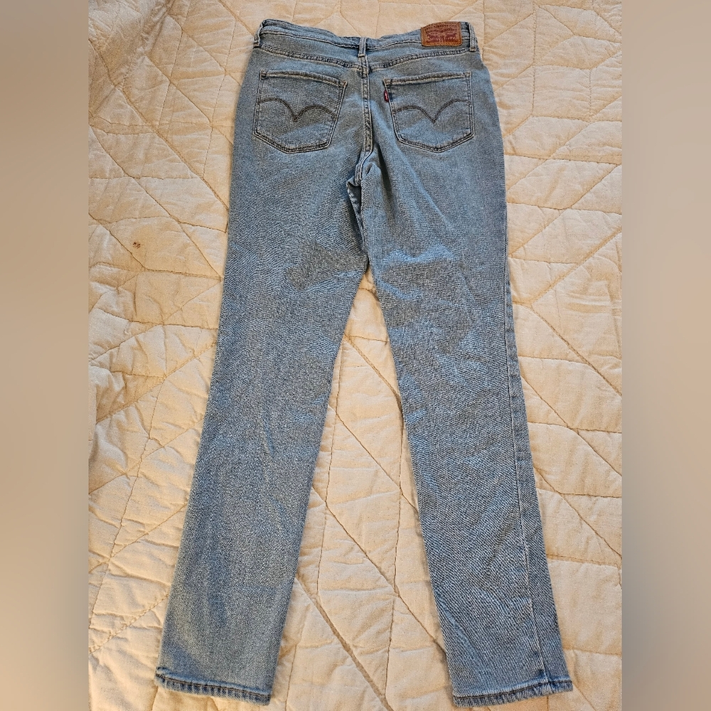 Levi's -721 High Rise Skinny Jeans - Light Blue Denim - Picture 2 of 8